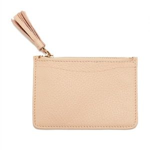Cuyana Blush Leather Zipper Card Holder